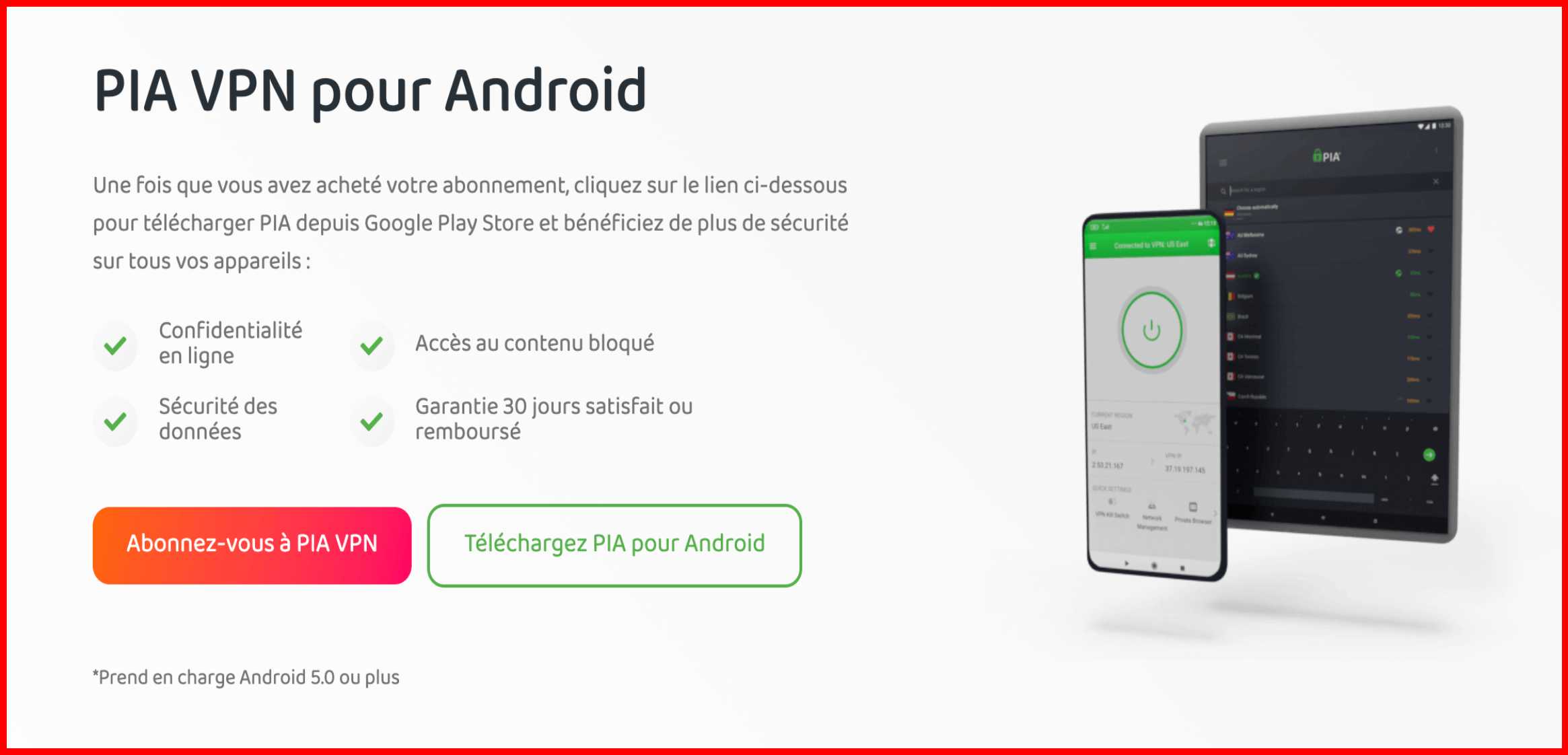 PIA VPN pour Android